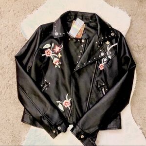 Leather motorcycle jacket